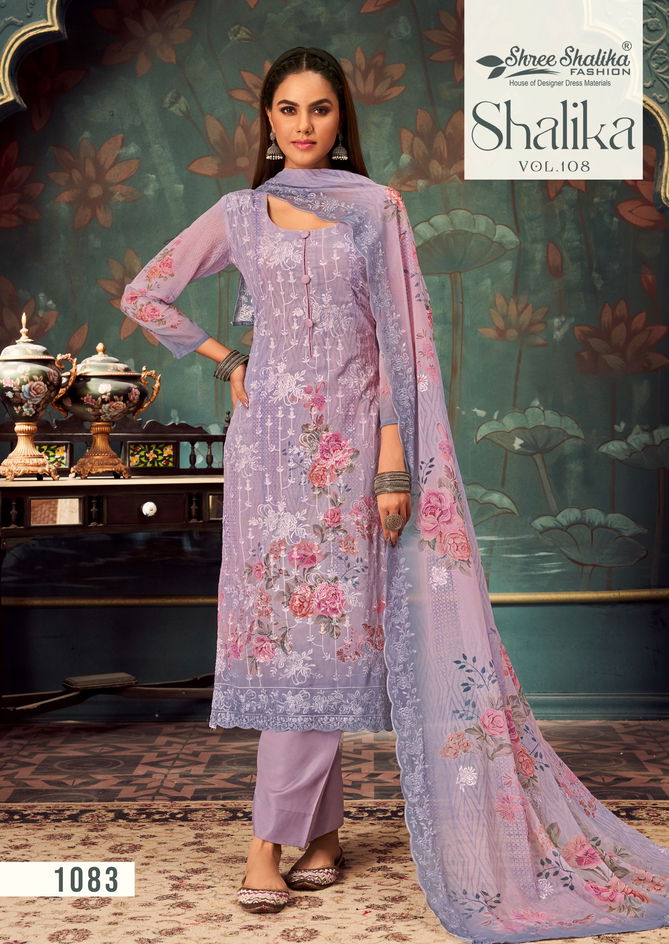 Shree Shalika Vol 108 Embroidery Printed Georgette Suits Wholesale Online
